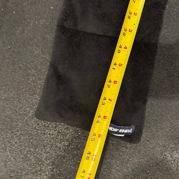 Black Lands End Padded Pull Through Scarf Fleece Puffer - Picture 4 of 5